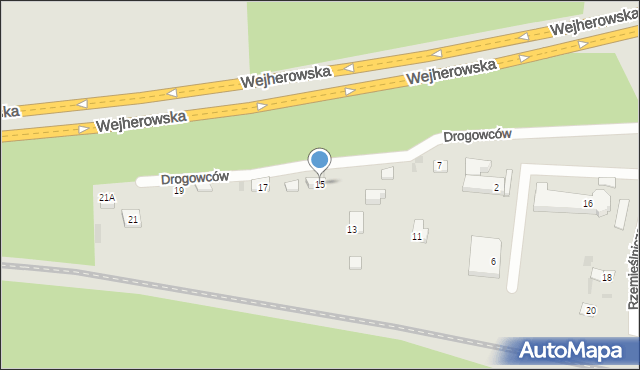 Reda, Drogowców, 15, mapa Reda