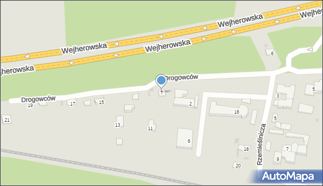 Reda, Drogowców, 7, mapa Reda