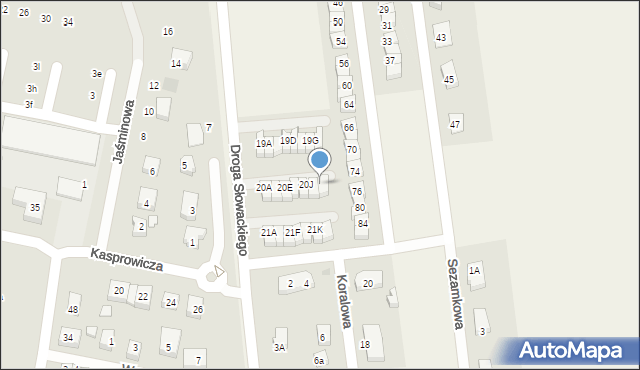 Rokitnica, Droga Juliusza Słowackiego, 20M, mapa Rokitnica