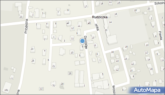 Rudziczka, Drozdów, 7, mapa Rudziczka