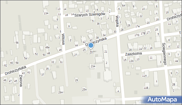 Siemiatycze, Drohiczyńska, 23, mapa Siemiatycze