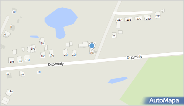 Słubice, Drzymały, 10k, mapa Słubice