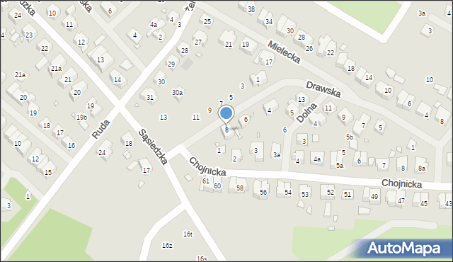 Szczecin, Drawska, 8, mapa Szczecina