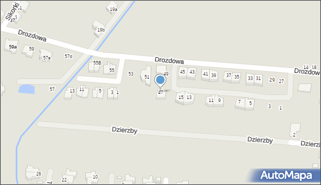 Szczecin, Drozdowa, 47, mapa Szczecina