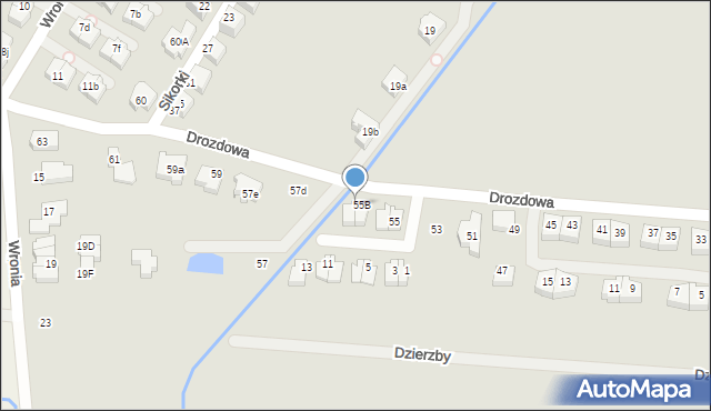 Szczecin, Drozdowa, 55C, mapa Szczecina