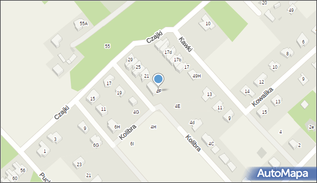 Szczęsne, Drozda, 4F, mapa Szczęsne