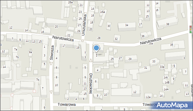 Tarnów, Drużbackiej Elżbiety, 2, mapa Tarnów