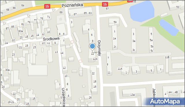 Toruń, Drzymały Michała, 12, mapa Torunia