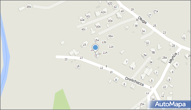 Tuchów, Drelicharza Władysława, mjr., 11, mapa Tuchów