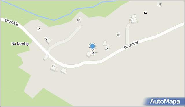Ustroń, Drozdów, 92, mapa Ustroń