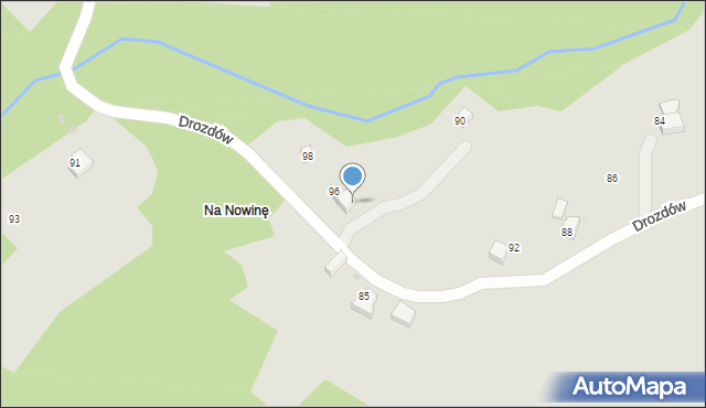 Ustroń, Drozdów, 96a, mapa Ustroń