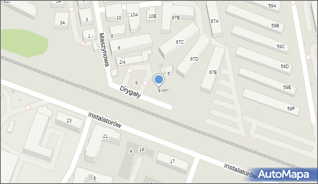 Warszawa, Drygały Mikołaja, 7, mapa Warszawy