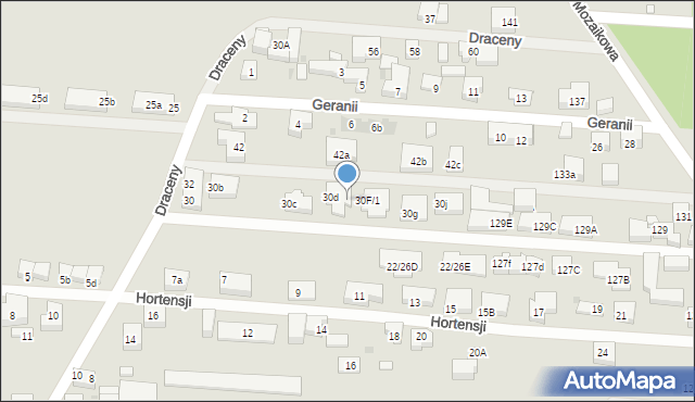 Warszawa, Draceny, 30e, mapa Warszawy