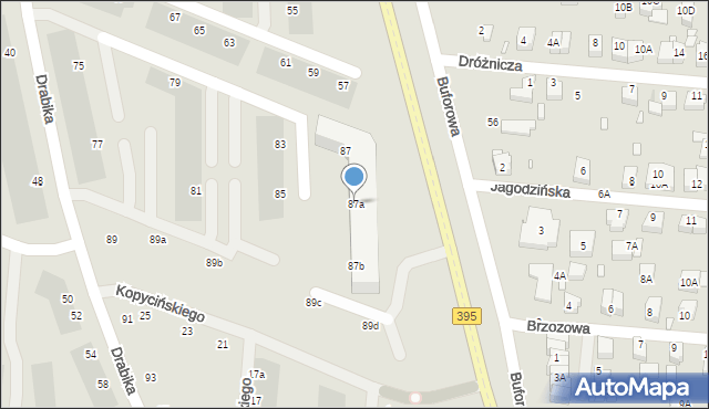 Wrocław, Drabika Stanisława, 87a, mapa Wrocławia