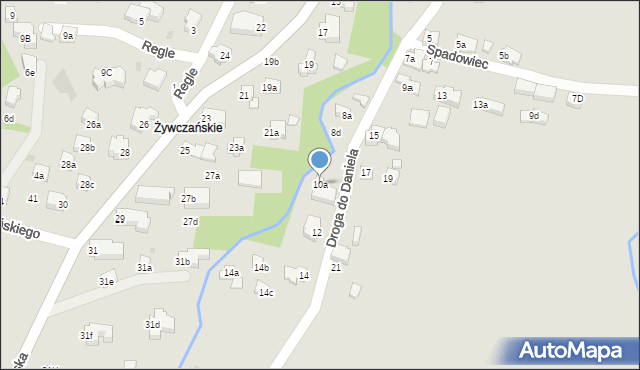 Zakopane, Droga do Daniela, 10a, mapa Zakopanego