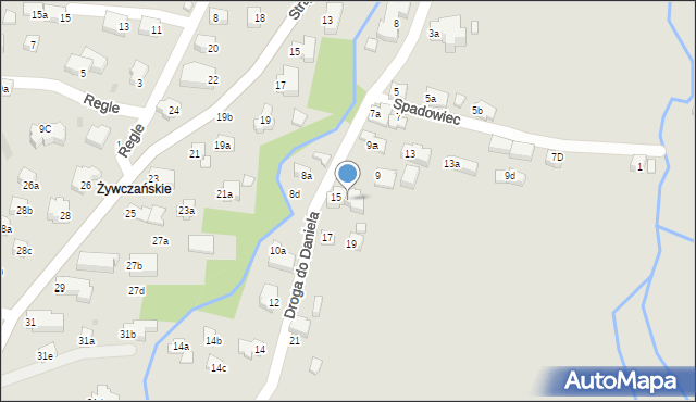 Zakopane, Droga do Daniela, 15a, mapa Zakopanego