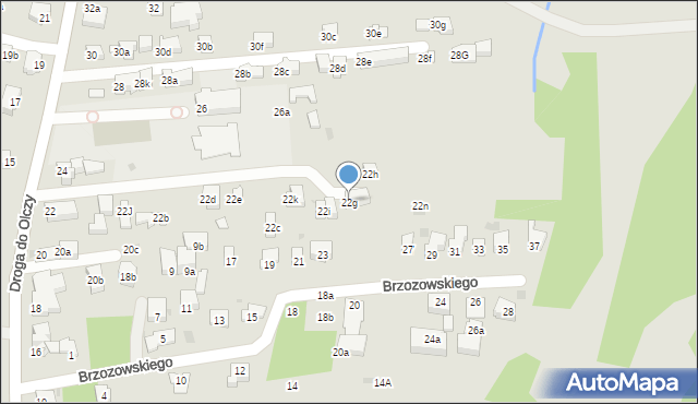 Zakopane, Droga do Olczy, 22g, mapa Zakopanego