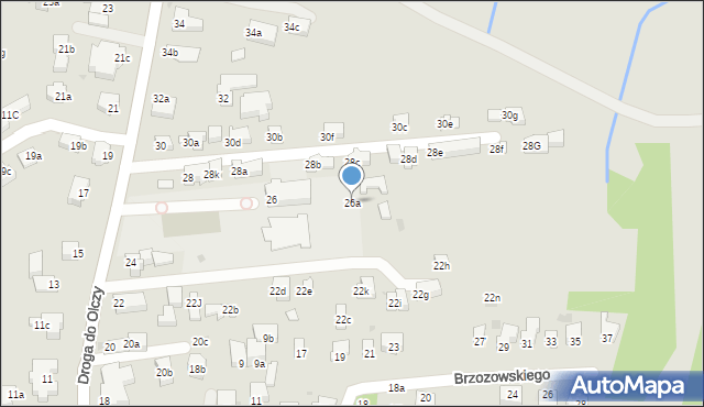 Zakopane, Droga do Olczy, 26a, mapa Zakopanego