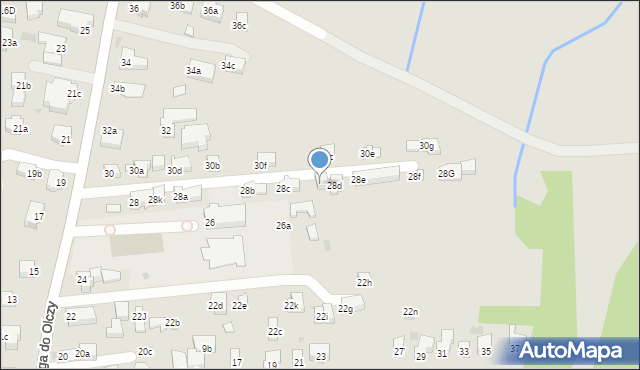 Zakopane, Droga do Olczy, 28h, mapa Zakopanego