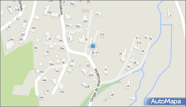 Zakopane, Droga do Walczaków, 37, mapa Zakopanego