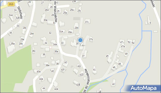 Zakopane, Droga do Walczaków, 37a, mapa Zakopanego