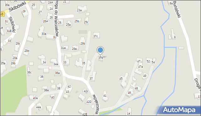 Zakopane, Droga do Walczaków, 37b, mapa Zakopanego