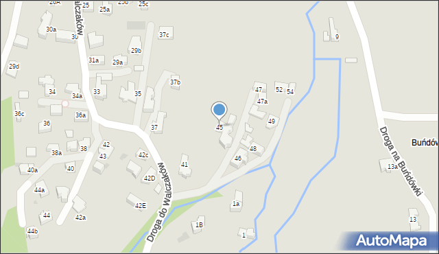 Zakopane, Droga do Walczaków, 45, mapa Zakopanego