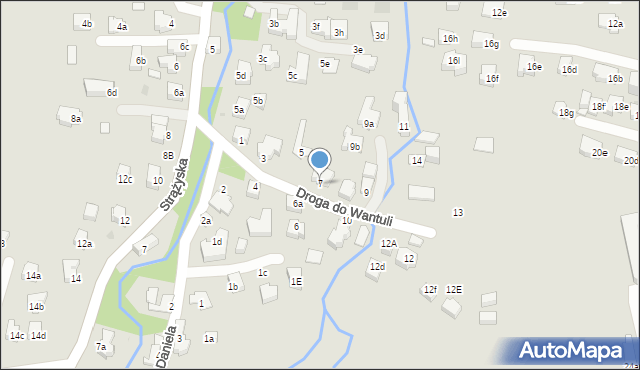 Zakopane, Droga do Wantuli, 7, mapa Zakopanego