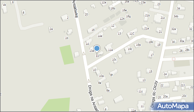 Zakopane, Droga na Antałówkę, 11, mapa Zakopanego