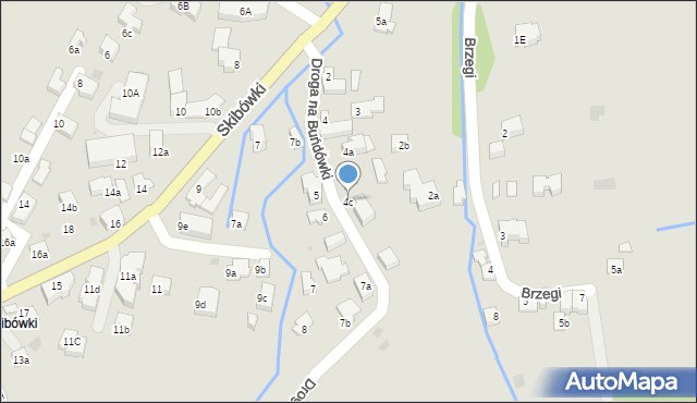 Zakopane, Droga na Buńdówki, 4c, mapa Zakopanego