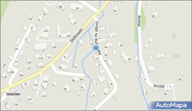 Zakopane, Droga na Buńdówki, 5a, mapa Zakopanego