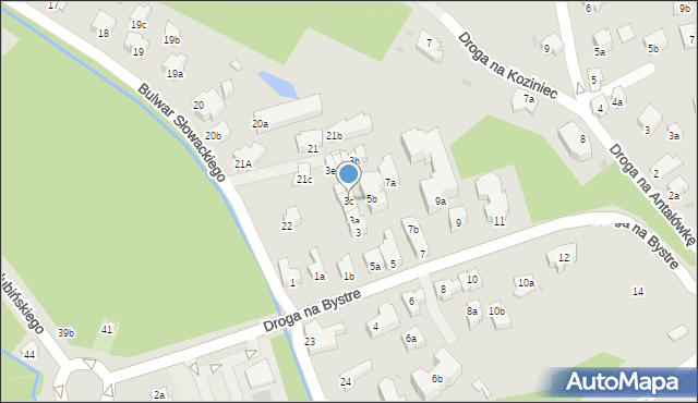 Zakopane, Droga na Bystre, 3c, mapa Zakopanego