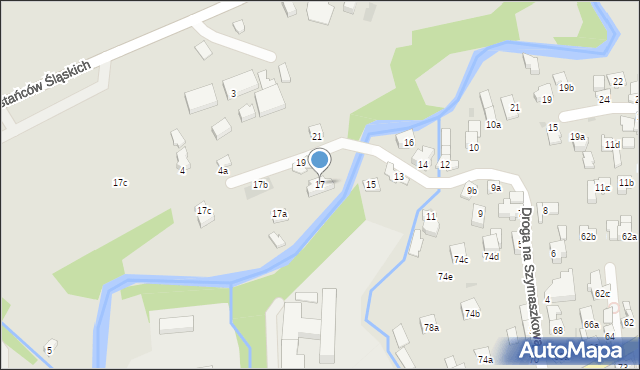 Zakopane, Droga na Szymaszkową, 17, mapa Zakopanego