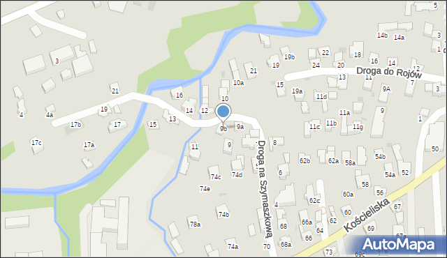 Zakopane, Droga na Szymaszkową, 9b, mapa Zakopanego