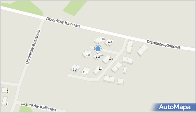 Zielona Góra, Drzonków-Kasztanowa, 11d, mapa Zielona Góra