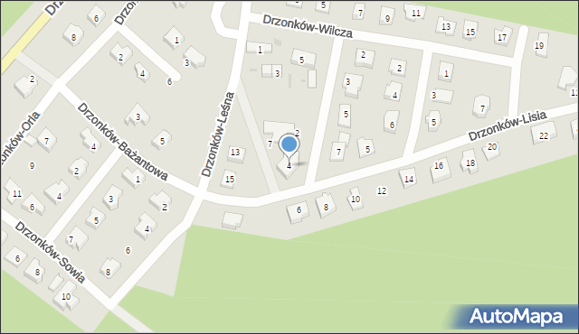 Zielona Góra, Drzonków-Niedźwiedzia, 4, mapa Zielona Góra