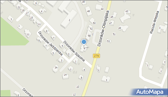 Zielona Góra, Drzonków-Olimpijska, 4, mapa Zielona Góra