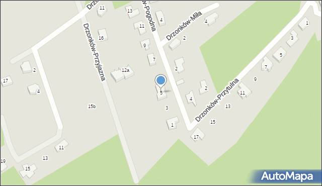 Zielona Góra, Drzonków-Pogodna, 5, mapa Zielona Góra