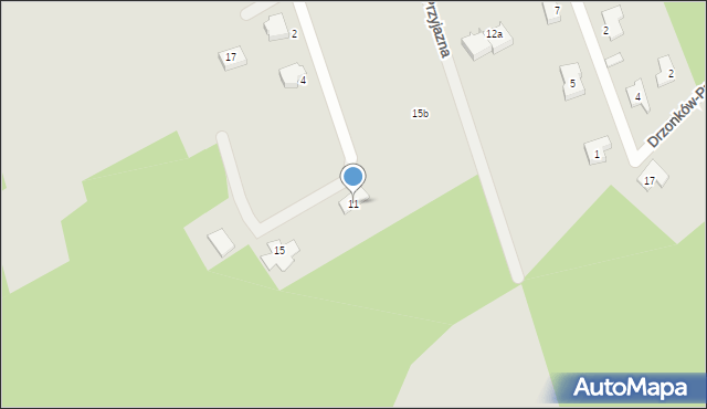 Zielona Góra, Drzonków-Przyjemna, 11, mapa Zielona Góra
