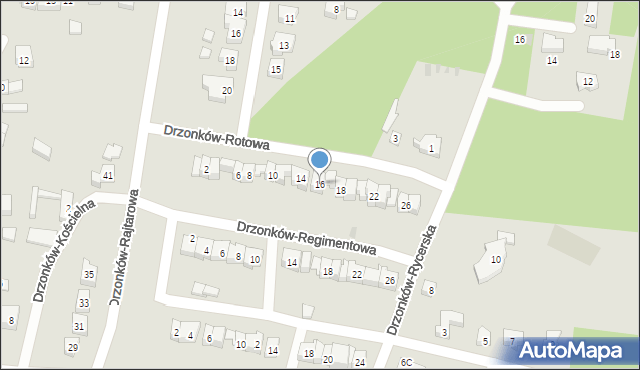 Zielona Góra, Drzonków-Rotowa, 16, mapa Zielona Góra