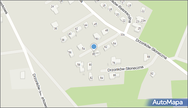 Zielona Góra, Drzonków-Słoneczna, 60, mapa Zielona Góra