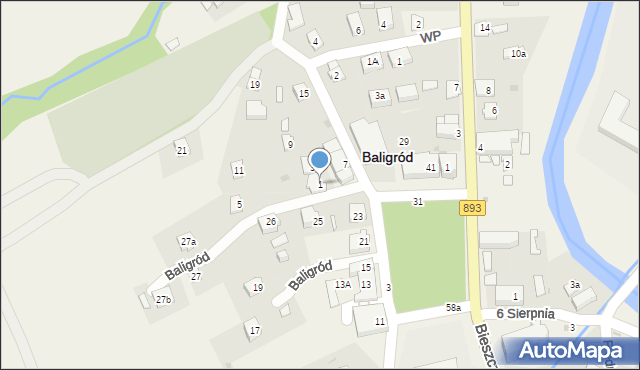 Baligród, Duplaka Jana, 1, mapa Baligród