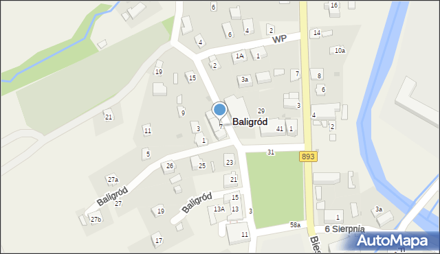 Baligród, Duplaka Jana, 7, mapa Baligród