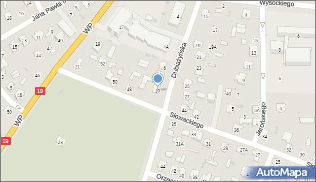 Bielsk Podlaski, Dubiażyńska, 10, mapa Bielsk Podlaski