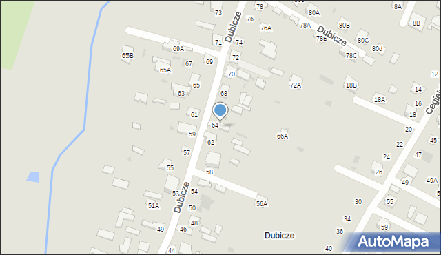 Bielsk Podlaski, Dubicze, 64A, mapa Bielsk Podlaski