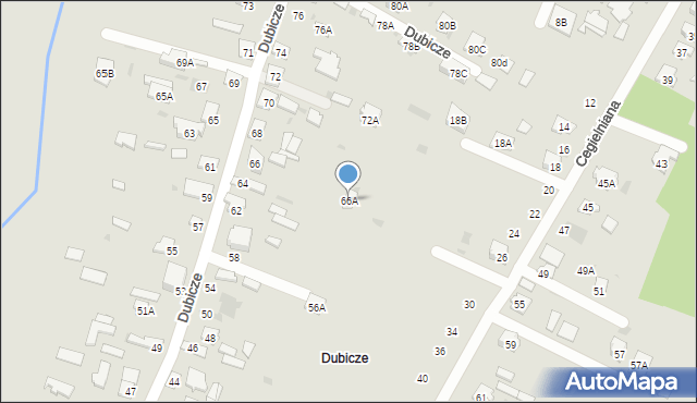 Bielsk Podlaski, Dubicze, 66A, mapa Bielsk Podlaski