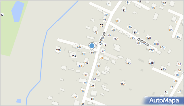 Bielsk Podlaski, Dubicze, 69, mapa Bielsk Podlaski