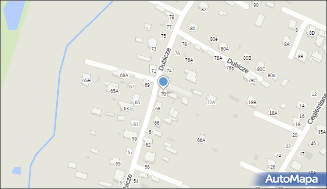 Bielsk Podlaski, Dubicze, 70, mapa Bielsk Podlaski