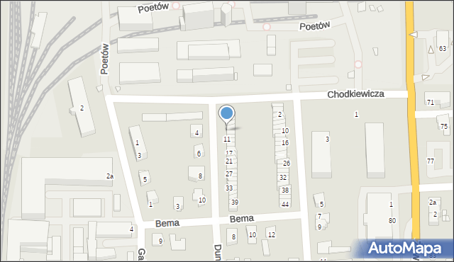 Bielsko-Biała, Dunikowskiego Ksawerego, 7, mapa Bielsko-Białej