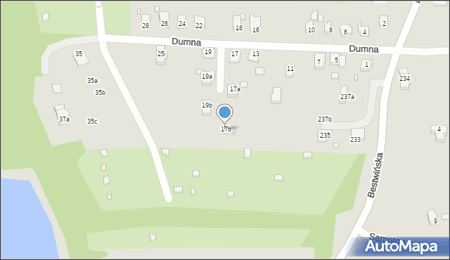 Bielsko-Biała, Dumna, 17b, mapa Bielsko-Białej